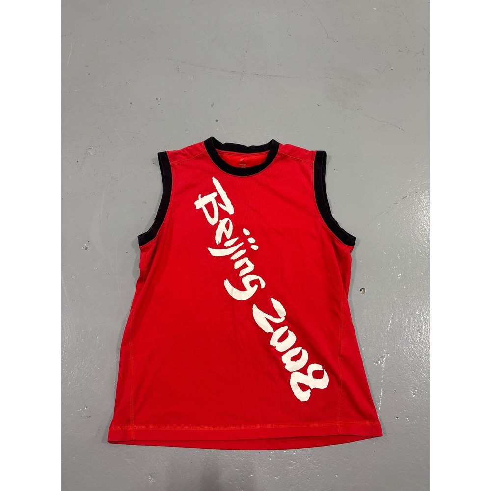 Beijing 2008‎ Olympics Sleeveless Shirt Mens Large Red Black Athletic Tank Top